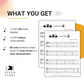 WHAT YOU GET: You get a pdf of jingle bells with all notes labelled, a pdf of jingle bells without notes labelled, and QR code printed on sheet music for easy access to a video demonstration