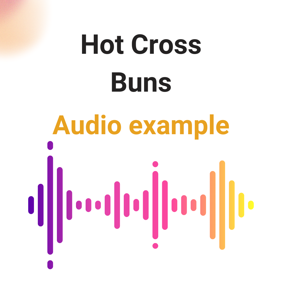 Hot Cross Buns Beginner Piano Sheet Music with Notes Labelled for 2 Hands | Digital Download