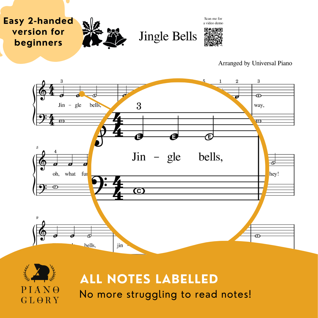 🎄Christmas Songbook | 12 Easy Piano Christmas Songs with letters/notes | Instant pdf download | Beginner-friendly