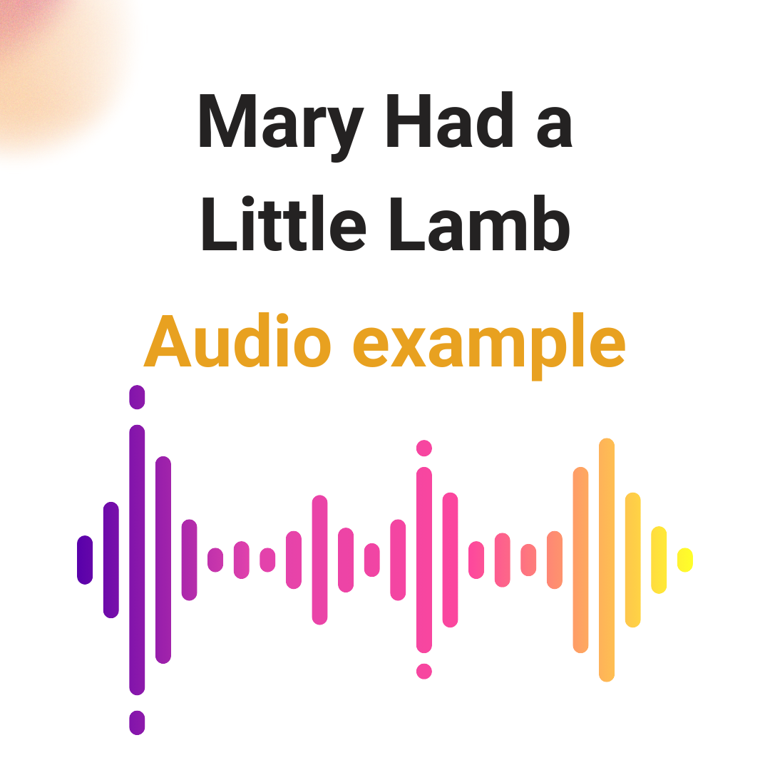 Audio example of Mary had a little lamb played on piano, designed for beginners. A perfect learning tool for those looking to master mary had a little lamb on piano. This is to learn beginner piano songs or to get free beginner piano sheet music